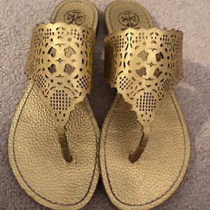 Tory Burch gold sandals
